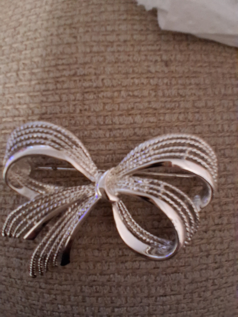 Napier Silver Bow Hair Barrette Sell As It Is